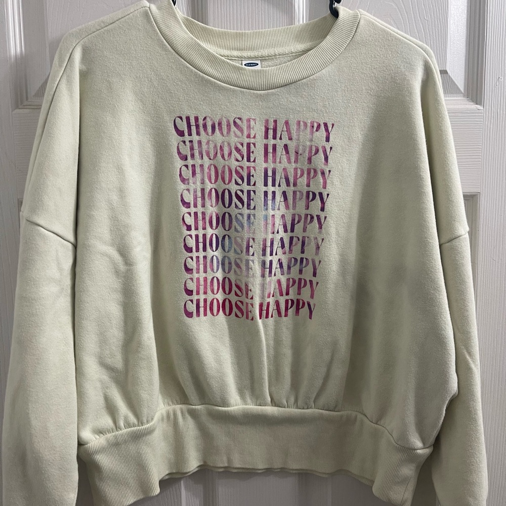 Old Navy happy crop sweatshirt